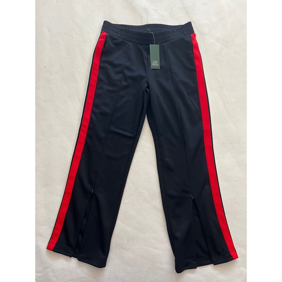 wild fable Pants - Wild Fable Black Track Pants Red White Side Stripe Zip Hem Athletic Joggers NWT